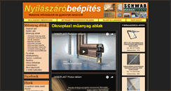 Desktop Screenshot of muanyagablak.nyilaszarobeepites.hu