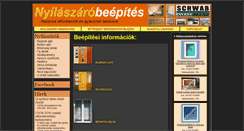 Desktop Screenshot of nyilaszarobeepites.hu